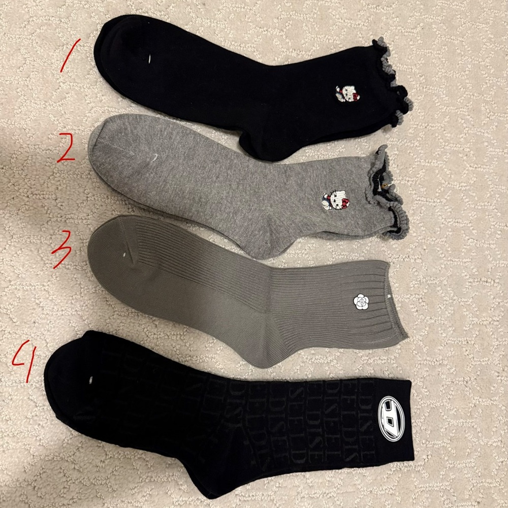 Hello Kitty Black and Gray Casual Socks Collection